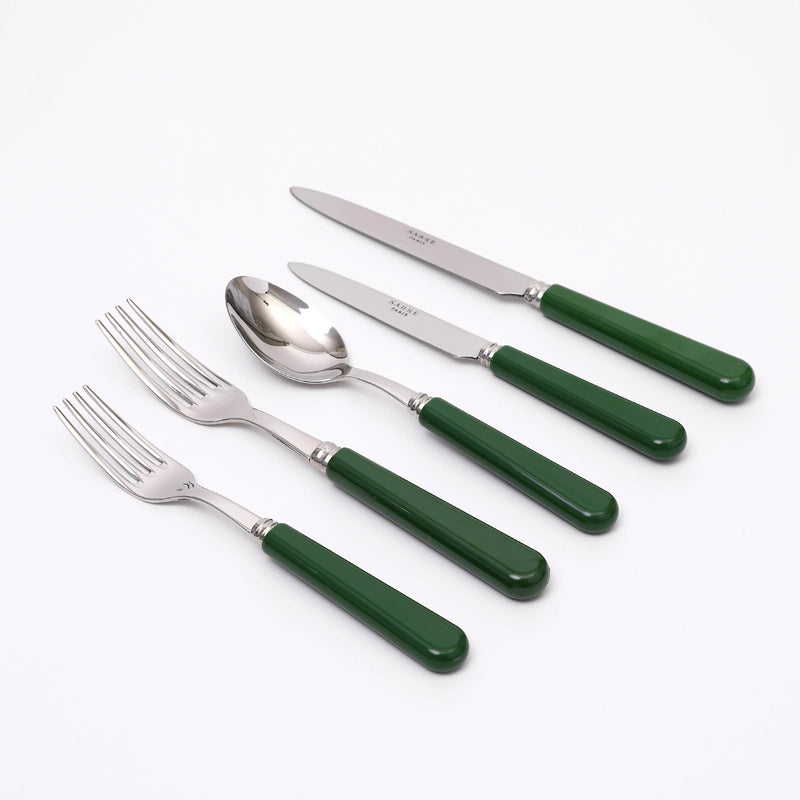 Five Piece Green Flatware set by Sabre