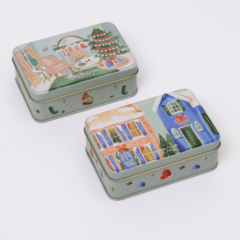 Pretty Festive Soy Wax Candles - Set of Two