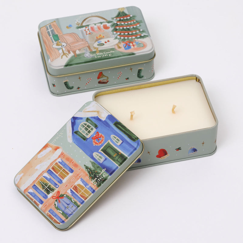 Pretty Festive Soy Wax Candles - Set of Two