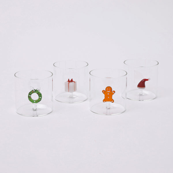 Fun Christmas glasses - set of four