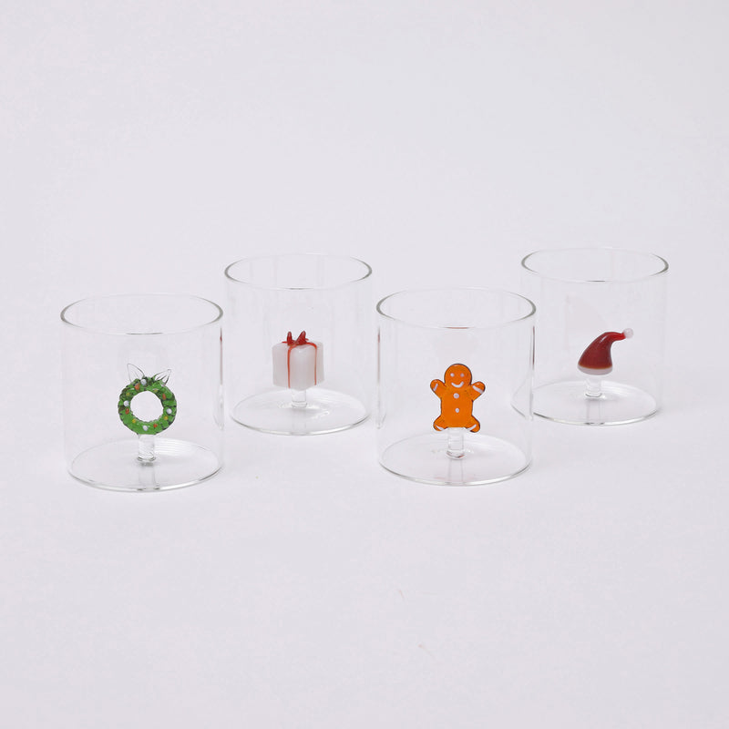Fun Christmas glasses - set of four