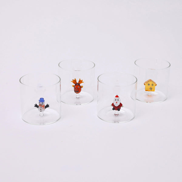 Fun Christmas glasses - set of four
