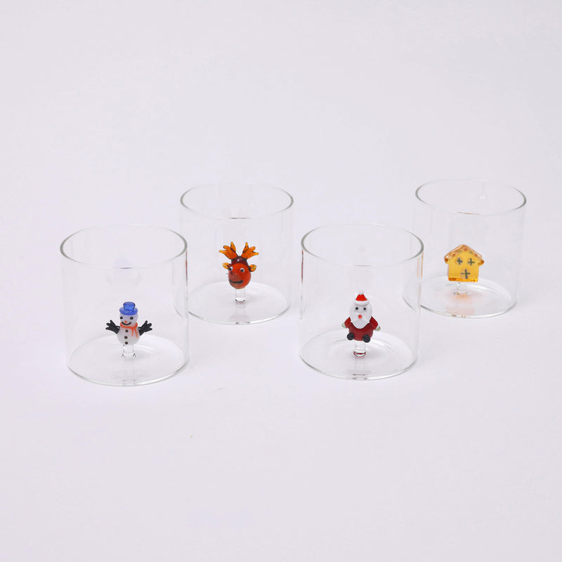 Fun Christmas glasses - set of four