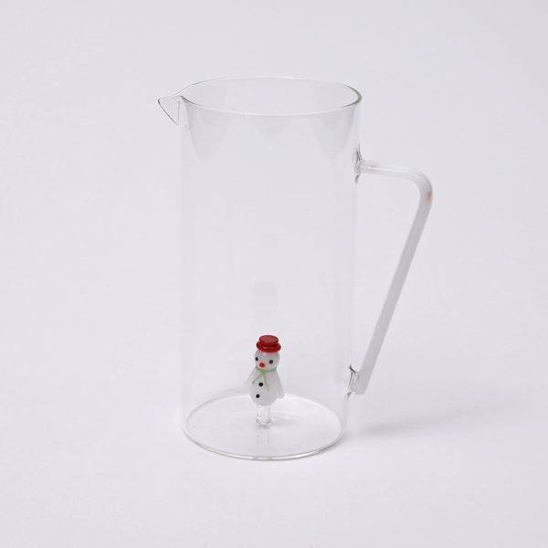 Snowman glass pitcher