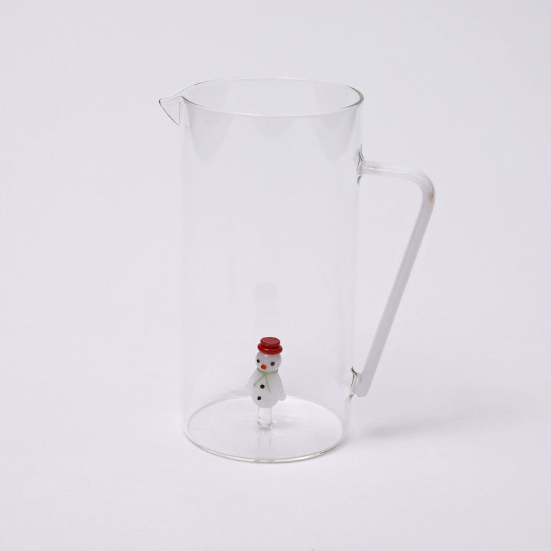 Snowman glass pitcher