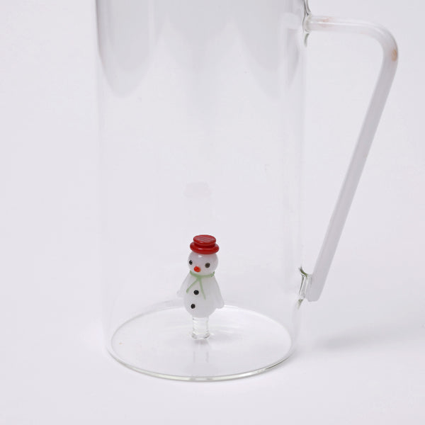 Snowman glass pitcher