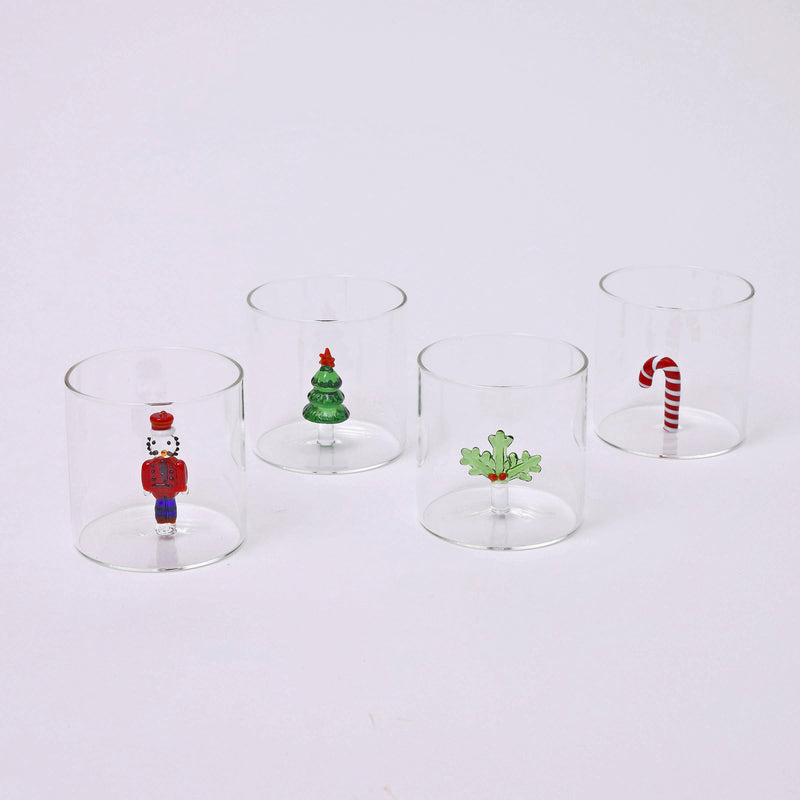 Fun Christmas glasses - set of four