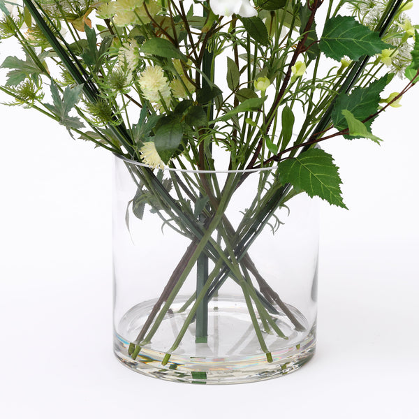 Cottage Garden Floral arrangement and Glass Vase