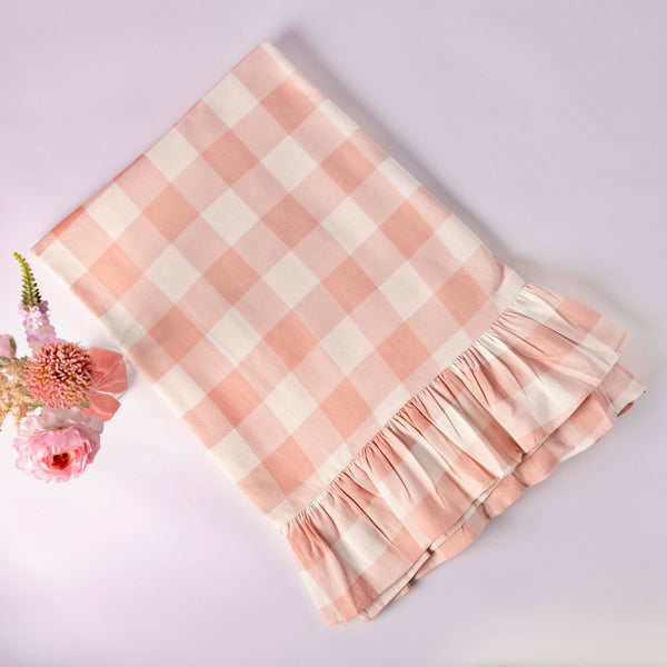 Pink Gingham Table Cloth