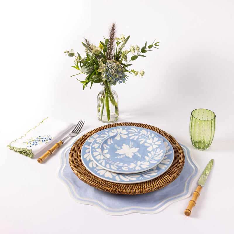 Hand painted white floral starter plate