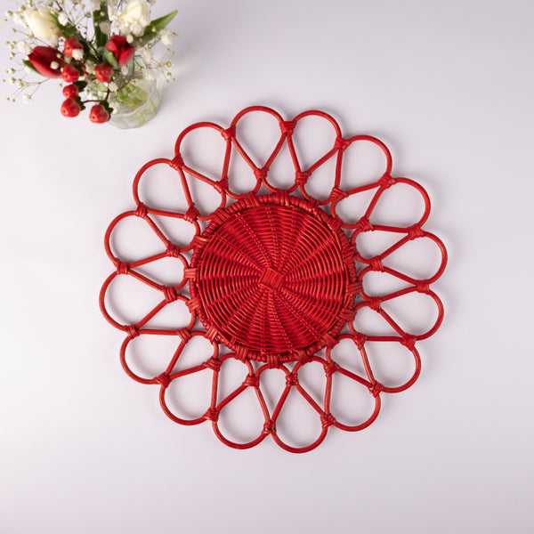 Rattan Placemats - Red