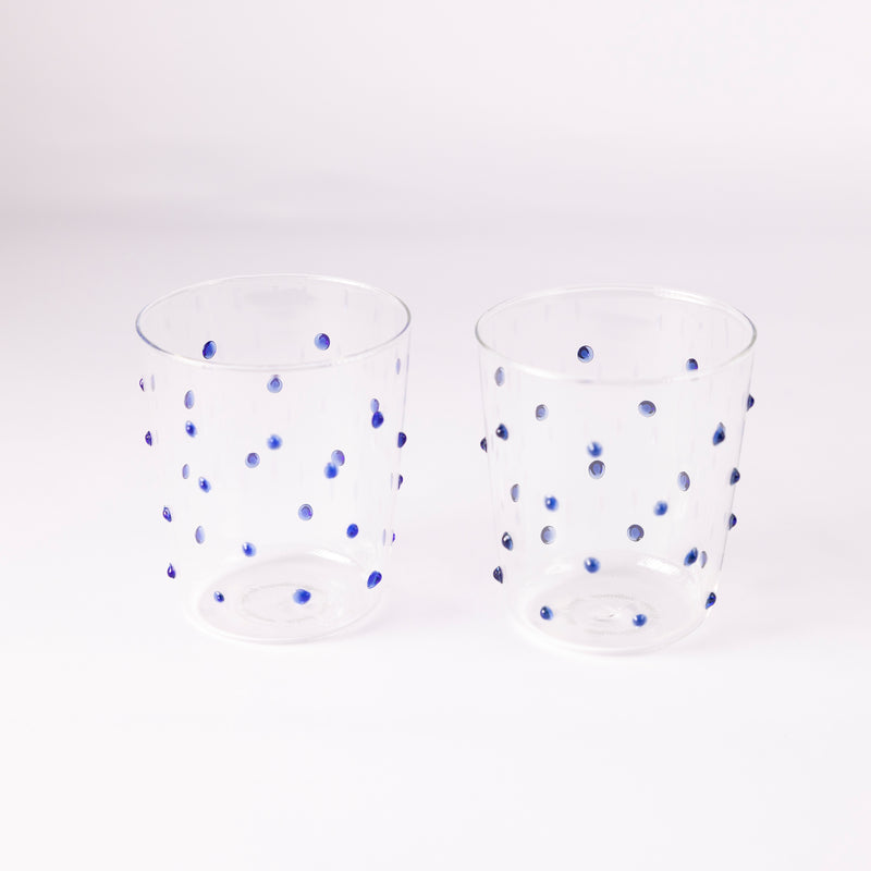 Blue Dotty Glasses - Set of Four