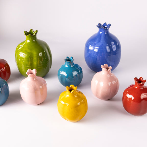 Large Decorative Pomegranate - Blue