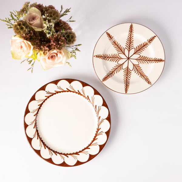 Agatha Scalloped Edge Dinner Plate - Chocolate Brown