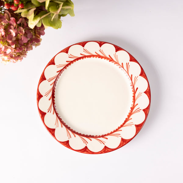 Agatha Scalloped Edge Dinner Plate - Dusky Pink