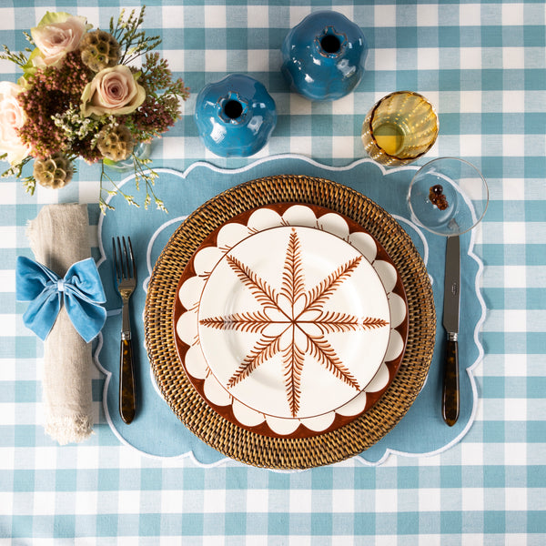 Sky Blue Gingham Tablecloth