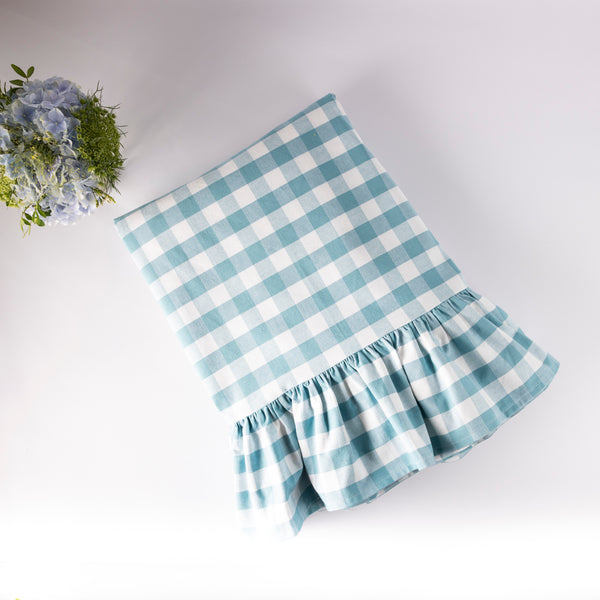 Sky Blue Gingham Tablecloth