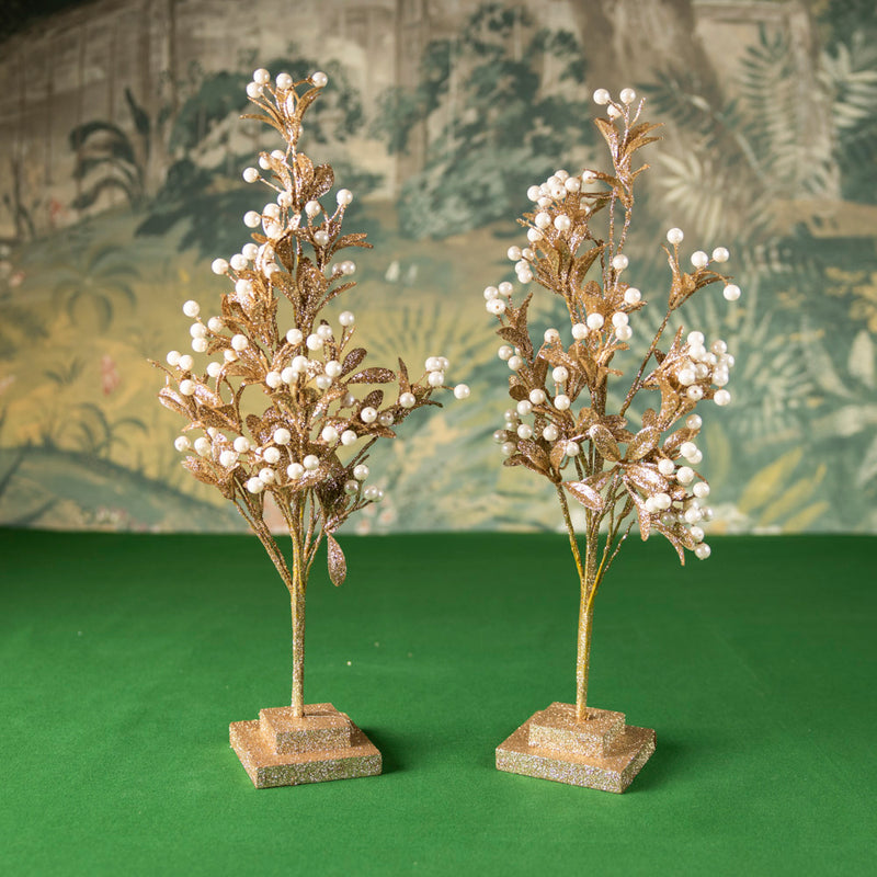 Gold Tree with White Berries