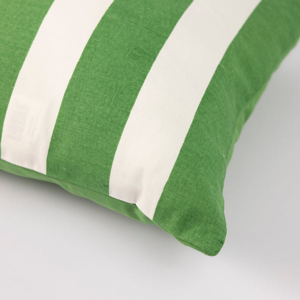 Capri Stripe and Plain Green Cushion