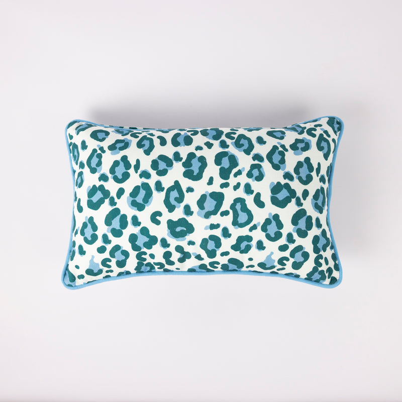 Blue Leopard Cushion