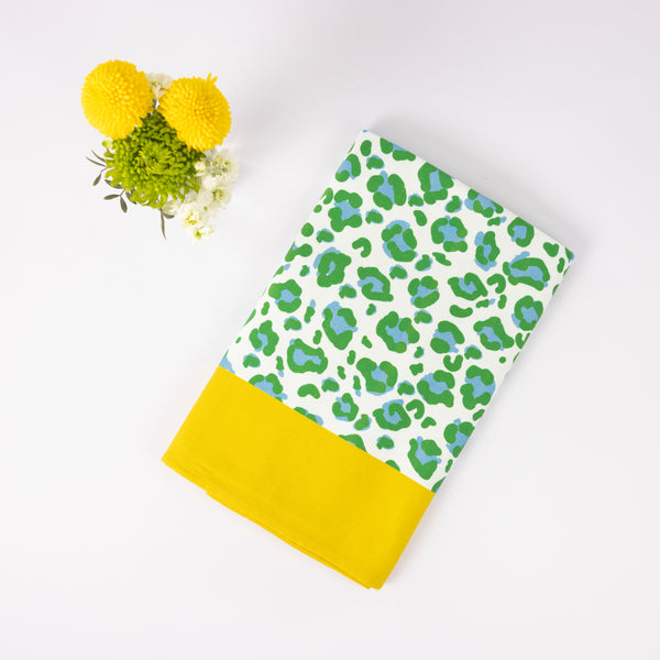 Green leopard tablecloth