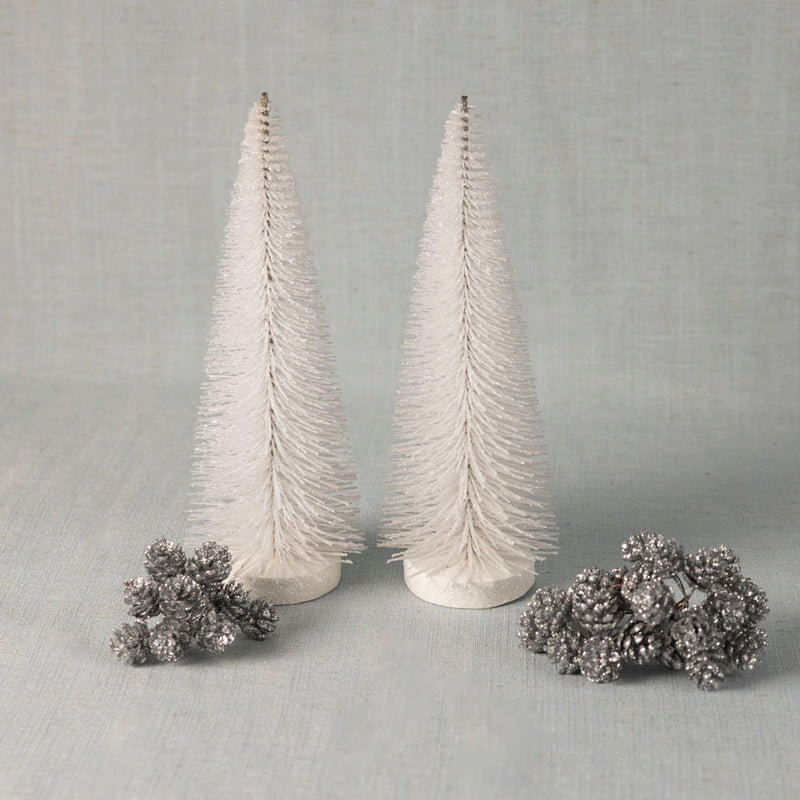 Silver Pine Cones - set of three