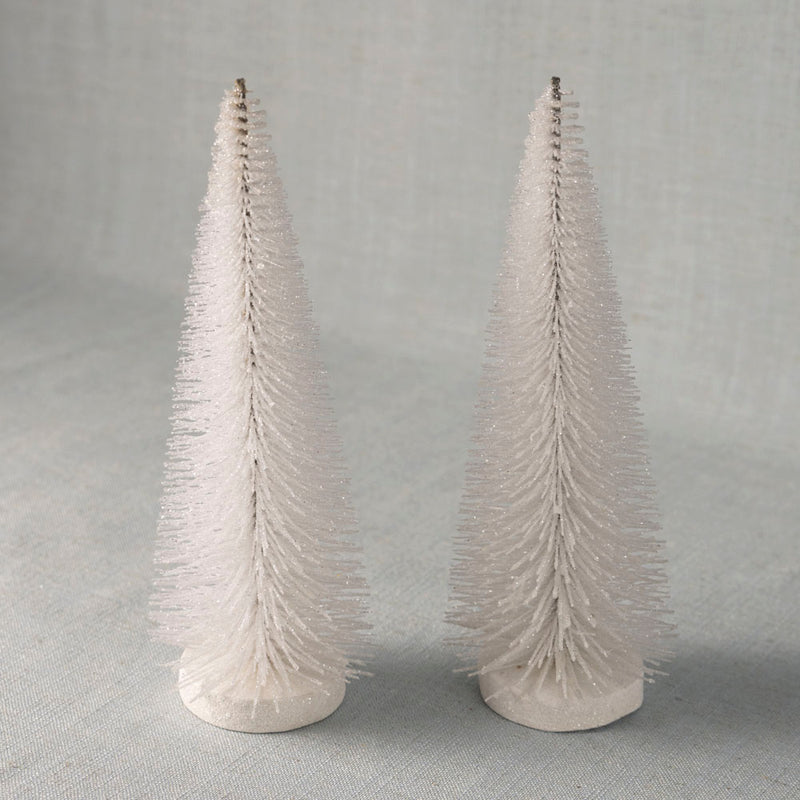 White Christmas trees - Set of Two