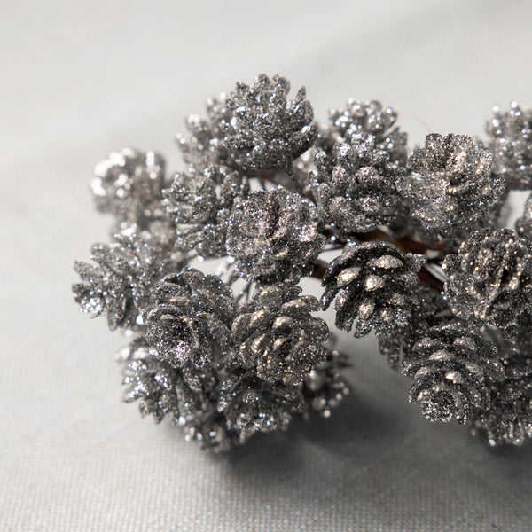 Silver Pine Cones - set of three