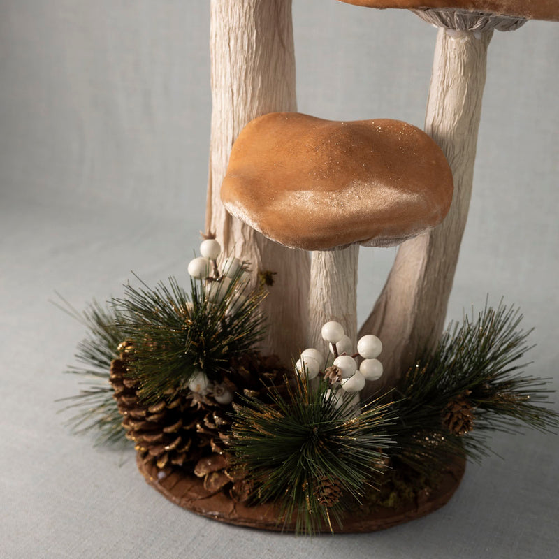 large statement decoration trio of mushrooms