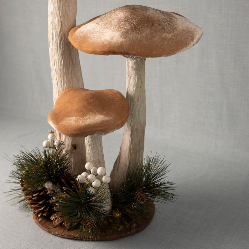 large statement decoration trio of mushrooms