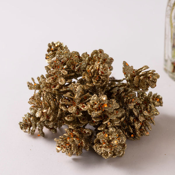 Gold Pine Cones - set of three