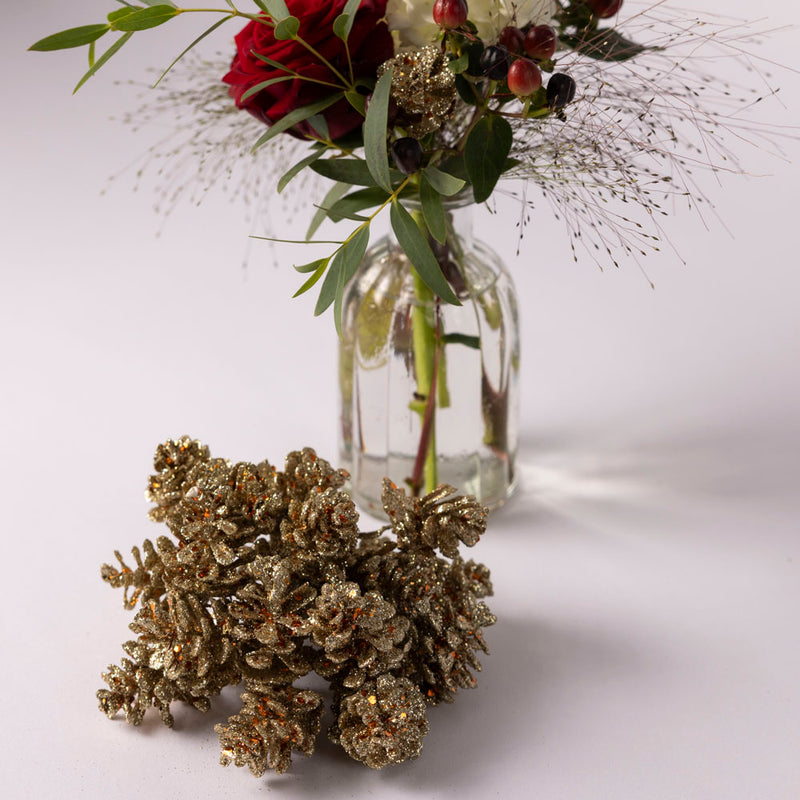 Gold Pine Cones - set of three