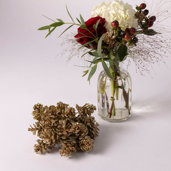 Gold Pine Cones - set of three