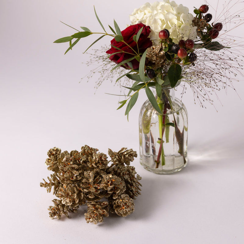 Gold Pine Cones - set of three