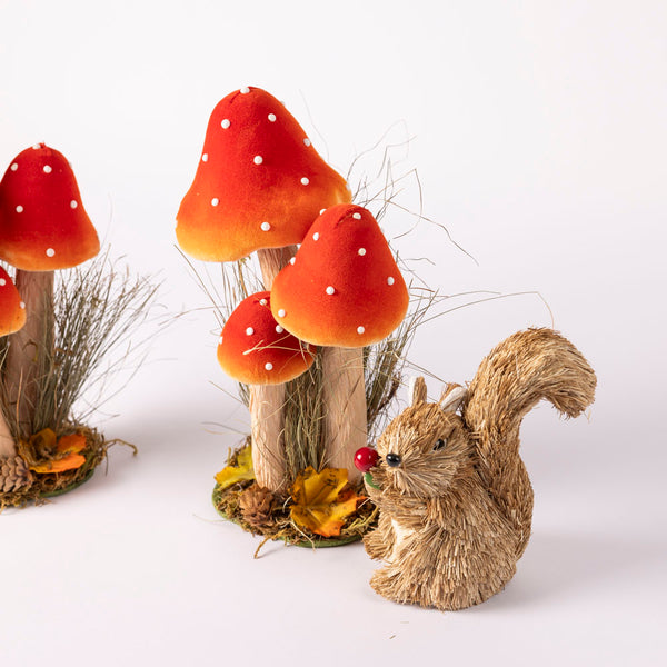 Squirrel with Red Berry - set of two