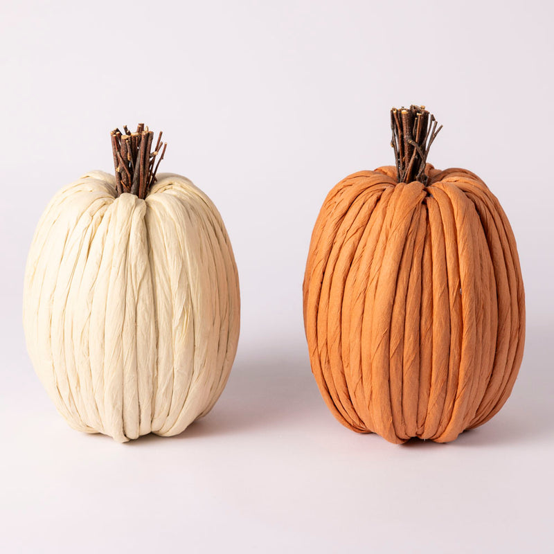 Large cream paper pumpkin