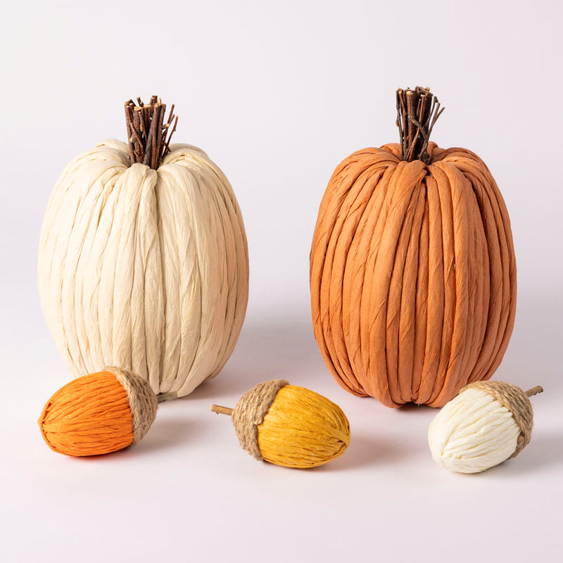 Large cream paper pumpkin