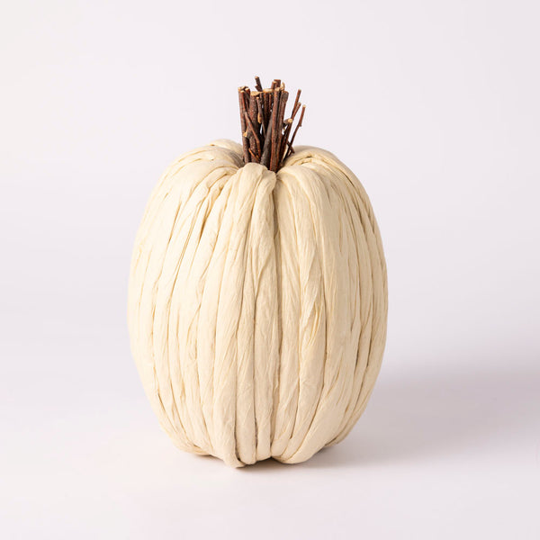 Large cream paper pumpkin