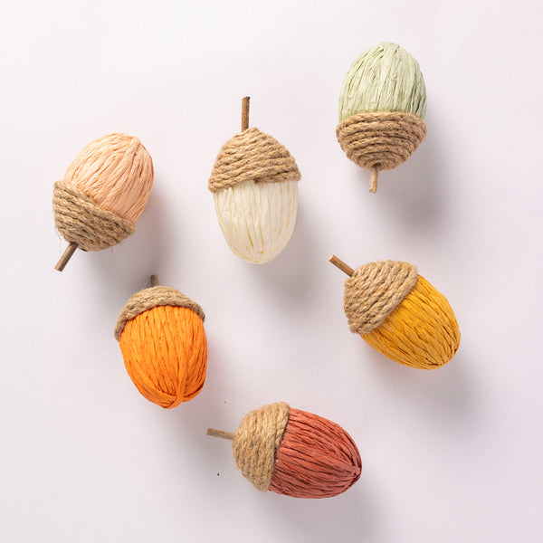 Rope and Paper Acorns - Set of 3