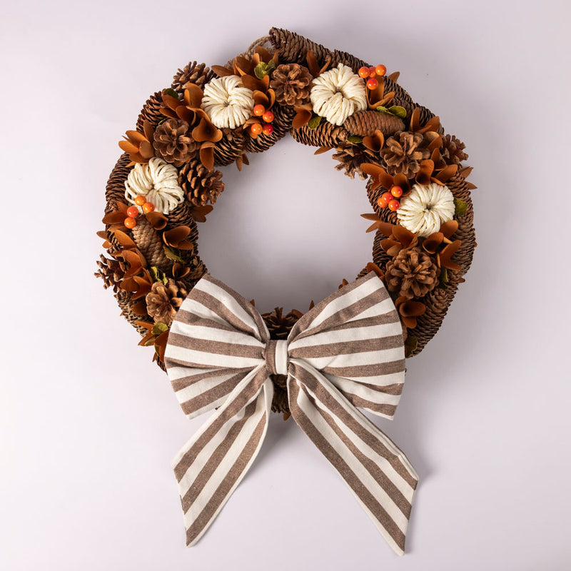 Pinecone berry pumpkin wreath