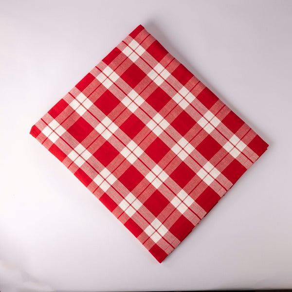 Red and white gingham tablecloth
