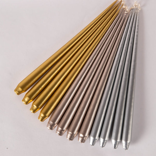 Set of Four Tapered Candles - Champagne