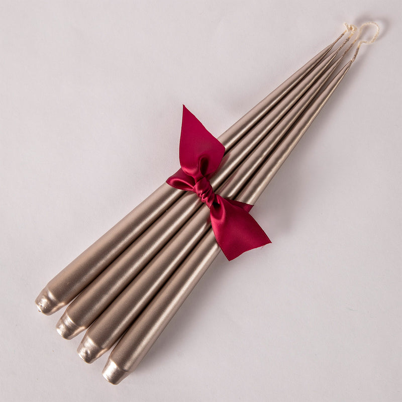 Set of Four Tapered Candles - Champagne