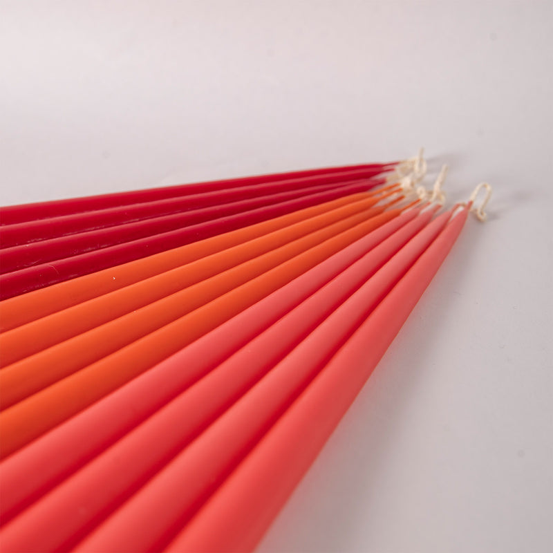 Set of Four Tapered Candles - Coral