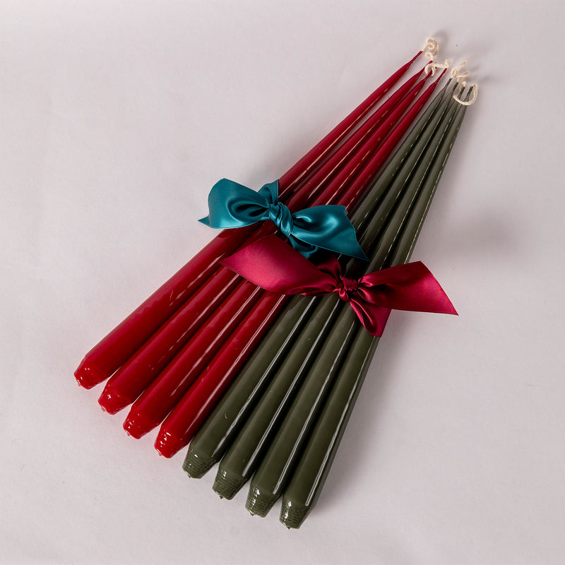Lacquered Candles - Dark Red