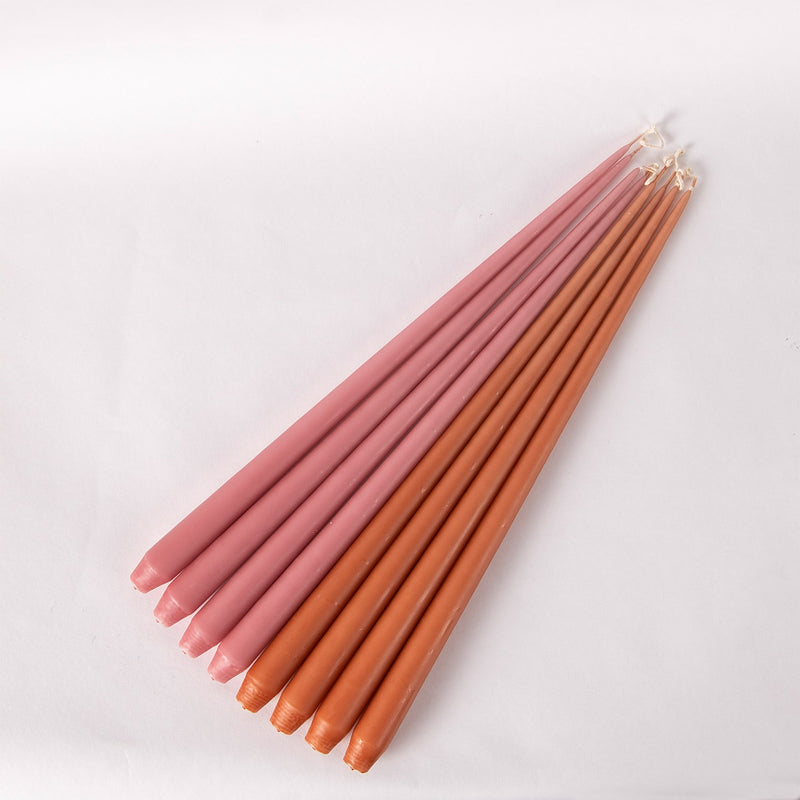Set of Three Tapered Candles - Old Rose