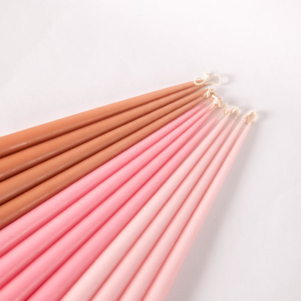 Set of Four Tapered Candles - Pale Pink