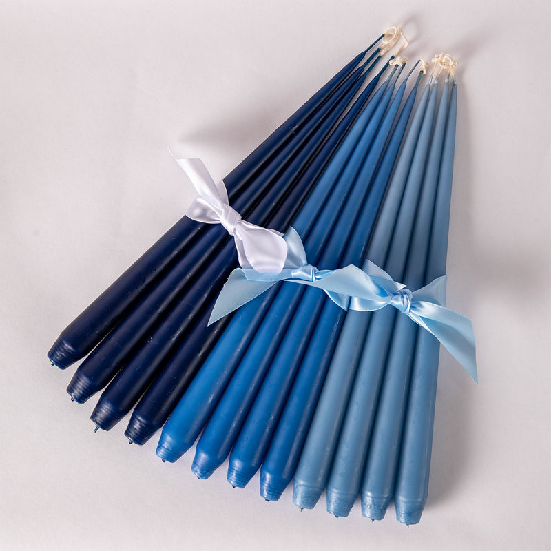 Set of Four Tapered Candles - Jeans Blue