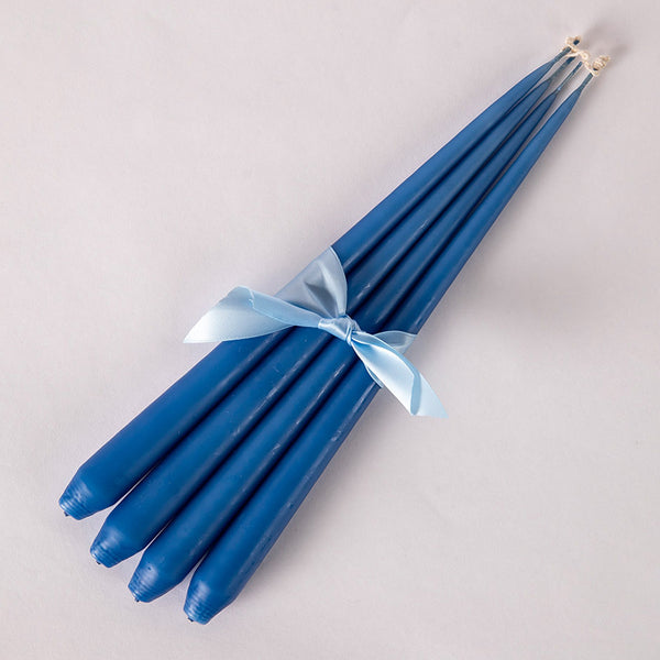 Set of Four Tapered Candles - Blue
