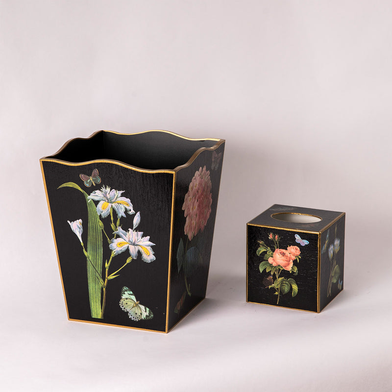 Pink Roses, Hydrangea & Blue Irises Tissue Box